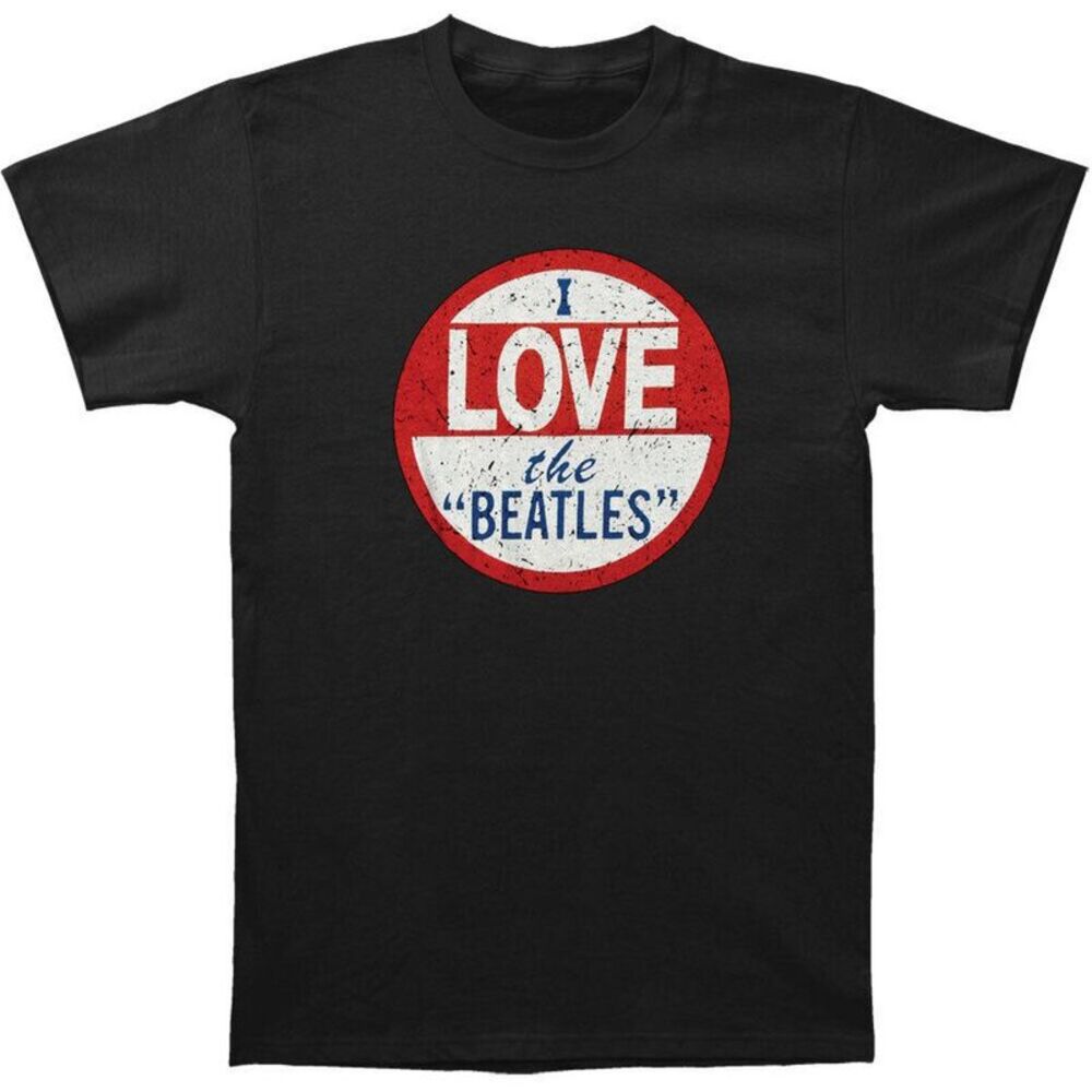 The Beatles Unisex Adult I Love T-Shirt / Black